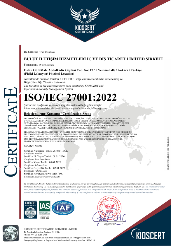 ISO 27001:2022 Sertifikası